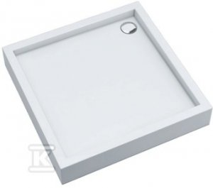 Brodzik akrylowy Medium zintegrowany z podbudową Stabilsound Plus oraz przeciągniętym panelem Smooth White 90x90x16 cm kwadratowy