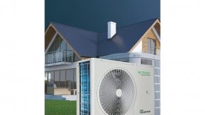 Pompa ciepła monoblok 8kW 1-faz V-TAC ATW +grzałka 3kW VT-M8KW-P1H3-W R32