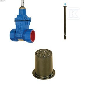 Zasuwa gwintowana ZG2 DN50, PN16, GJS + obudowa teleskopowa + skrzynka żeliwna ZESTAW DLW470