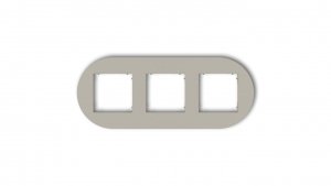 MINI Ramka uniwersalna potrójna okrągła z tworzywa taupe 60MRTO-3