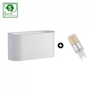 Pakiet 5 lat gwarancji : oprawa SQUALLA G9 biała +  LED G9 4W CW ( SLIP006009 + WOJ+14435 )