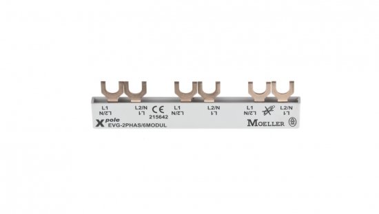 Szyna łączeniowa 2P 63A 10mm2 widełkowa (6 mod.) EVG-2PHAS/6MODUL 215642