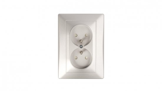 Sedna Gniazdo podwójne z/u 16A IP20 aluminium SDN2800660
