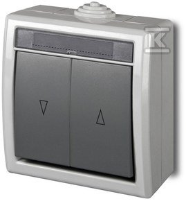 Łącznik żaluzjowy, natynkowy, IP55, szary, AQUANT 1208-10
