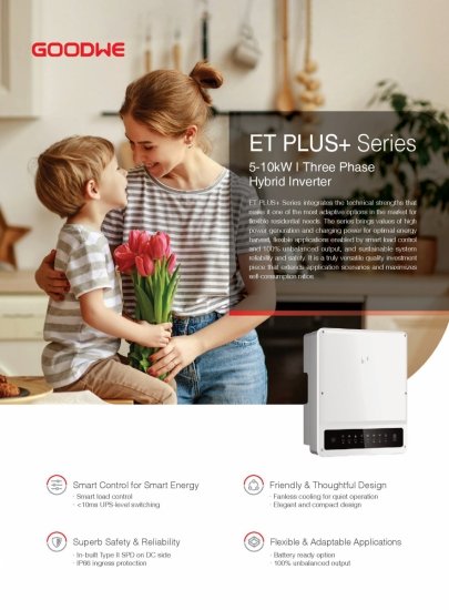 GoodWe ET PLUS+ 8 kW + Lynx D 5 kWh - zestaw falownik hybrydowy 3-fazowy + magazyn energii HV
