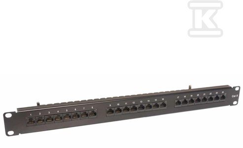 Panel kategorii 6 19 1U 24xRJ45, UTP, z pólką CCAS-PA6-24UTP-O