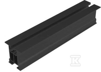 PROFIL ALUMINIOWY BEZ ŚCIANEK BOCZNYCHM Z KANALEM NA ŚRUBĘ TEOWĄ I WPUST, DŁ 2220mm, CZARNY
