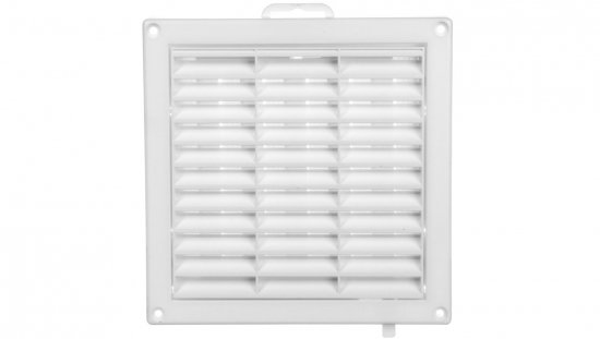 Kratka wentylacyjna 130x130mm biała żaluzja+sznurek T43