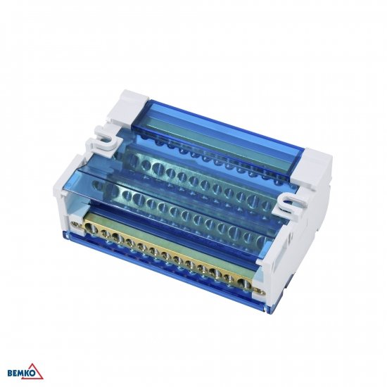 BLOK ROZDZIELCZY 60 ZACISKÓW 4x15 (11x5,3mm + 2x7,5mm + 2x9,1mm)
