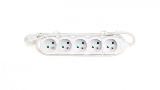 Przedłużacz 5-gniazd z/u 1,5m /H05VV-F 3G1/ biały P0511