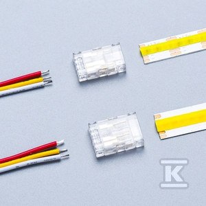 Szybkozłączka do taśm LED CCT 3PIN COB IP20 PCB 10MM taśma złącze do przewodu