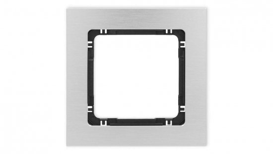 DECO Ramka uniwersalna pojedyncza - aluminium szczotkowane (ramka: srebrna spód: czarny) 7-12-DRA-1