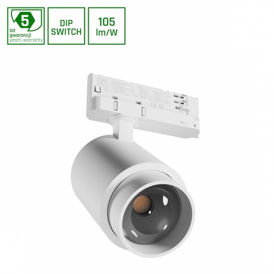 PAVA POINT NA SZYNOPRZEWÓD 3F 6-20W 230V NW 8-45ST IP20 RA90 82X160X222MM BIAŁY 5LAT GW.