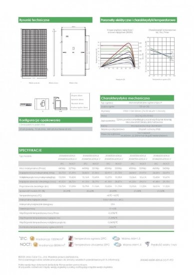panel PV 460Wp Jinko Solar JKM460M-60HL4-V Monofacial Hal Cut Srebrna Rama