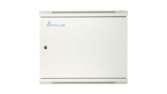Szafa rack montowana na ścianie, drzwi blaszane pełne Extralink 12U 600x450 ASP Szara