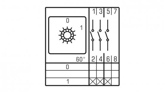 Łącznik krzywkowy 0-1 32A 3P w obudowie IP65 / LW32 0-1 3P OB
