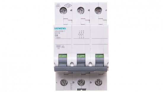 Wyłącznik nadprądowy 3P C 6A 6kA AC SENTRON 5SL6306-7
