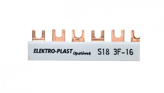 Szyna łączeniowa 3P 80A 16mm2 widełkowa (18mod.) 3F S18 3F-10 45.318
