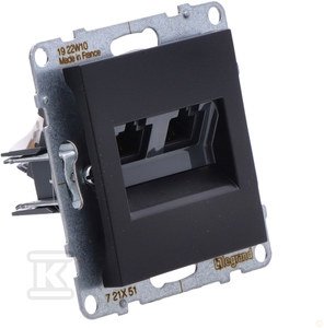 Gniazdo 2XRJ45/kat 5E UTP, CZARNY SUNO