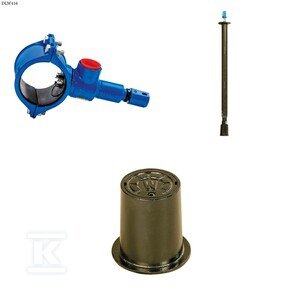 Nawiertka DN160x32 do rur PVC/PE, PN16, GJS + obudowa teleskopowa + skrzynka żeliwna ZESTAW DLW416