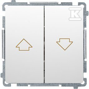 Przycisk żaluzjowy BMZ1.01/11 Basic moduł biały + Ramka pojedyncza BMR1/11 Basic moduł biały DMR970