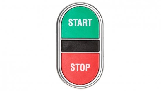 Przycisk sterowniczy dwuklawiszowy kryty z samoczynnym powrotem zielony/czerwony bez adaptera START-STOP LPCB7133
