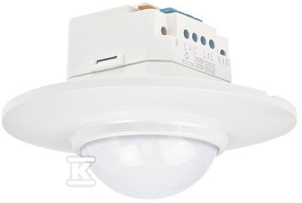 Czujnik ruchu i obecności Swiss Garde 360 Plus RA, zasięg 16m, 230V, sterowany zdalnie pilotem, przekaźnik 2300W 10A, IP20, kąt detekcji 360st, biały