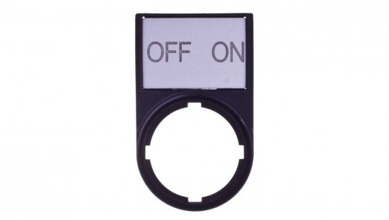 Tabliczka opisowa OFF-ON 50x30mm czarna prostokątna M22S-ST-GB10 216499