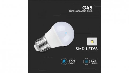 Żarówka LED E27 3,7W G45 320lm 6500K 180 st. IP20 214207