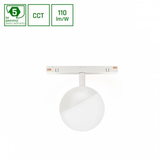 SYSTEM SHIFT CCT- GLOBE OPRAWA KULA FI100X130MM 5W 165ST BIAŁA CCT SWITCH 5 LAT GW.