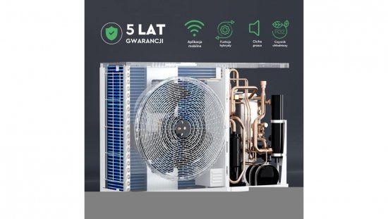 Pompa ciepła monoblok 12kW 3-faz V-TAC ATW +grzałka 9kW VT-M12KW-P3H9-W R32