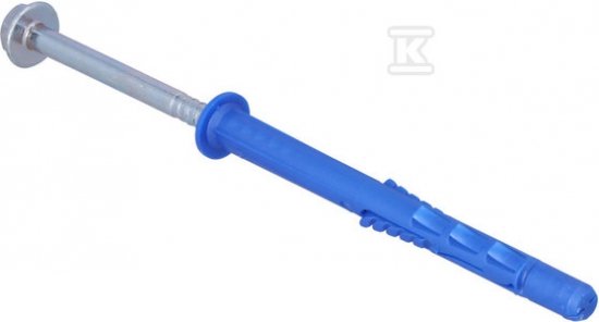 FF1 Kołek ramowy poliamidowy 10x120 mm z kołnierzem, Wkręt ocynk galwaniczny R-FF1-N-10K120