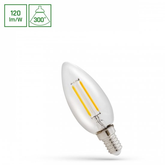 LED ŚWIECOWA E-14 230V 1W COG NW CLEAR SPECTRUM