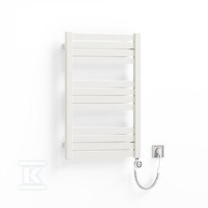 Grzejnik łazienkowy elektryczny ONNINEN PBV 540x810 kolor biały RAL9016, podłączenie ES, z grzałką MOA OEM Onnline 400W biała, kabel spiralny z wtyczką [biały] WLPBV081054K916ESPMGUX1