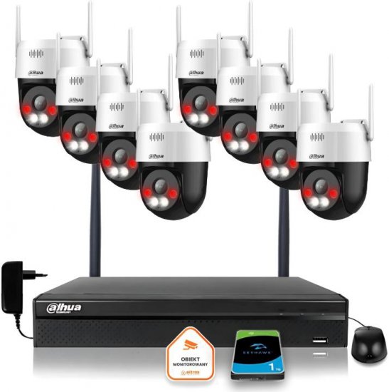 Zestaw monitoringu IP Dahua Bezprzewodowa 6 kamer 5MPx P5AE-PV i rejestrator z 1TB
