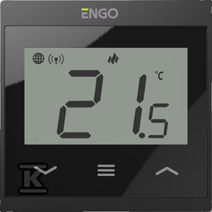 Regulator temperatury Internetowy, ENGO E55-B, podtynkowy, do ramki 55x55, Wi-Fi, 230V, czarny