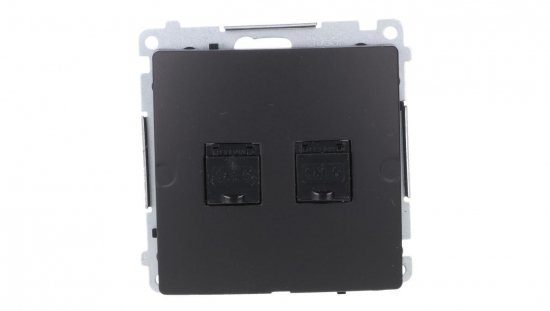 Simon Basic Gniazdo komputerowe RJ45, kat 6, podwójne z przesłoną przeciwkurzową (moduł) czarny BM62.01/49