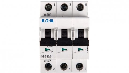 Wyłącznik nadprądowy 3P C 20A 15kA AC FAZ C20/3 278874