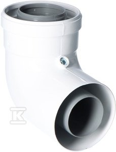 Kolano koncentryczne do systemów kominowych PP-AL 87&deg; DN60/100mm z uszczelką [EPDM] ONNLINE OLPP60/100B90