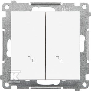 Łącznik schodowy podwójny (moduł) 10 AX, 250 V~, szybkozłącza: Biały mat, SIMON55 .01/111 TW6/2