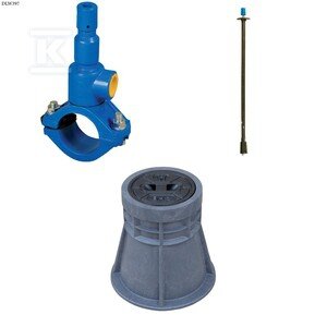 Nawiertka DN110x32 do rur PVC/PE, PN10, do wody, GJL + obudowa sztywna + skrzynka PEHD ZESTAW DLW397