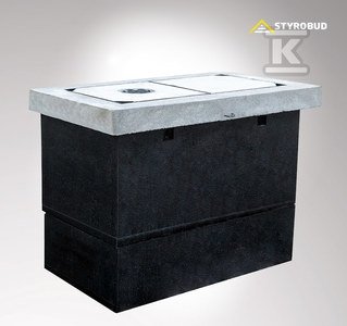 Studnia kablowa SKR-1 dwuelementowa abizolowana, rama lekka podwójna, pokrywa lekka pojedyncza pełna, pokrywa lekka pojedyncza z wywietrznikiem, stalowa, SKR12RL2PL1PL1WSTA15AB