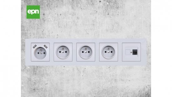 VESTRA ramka pięciokrotna IP20 biały/chrom 3875-26