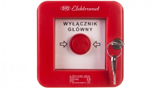 Wyłącznik alarmowy z zamkiem 4Z 12A /WYŁĄCZNK GŁÓWNY/ IP55 WGZ-5s 921494