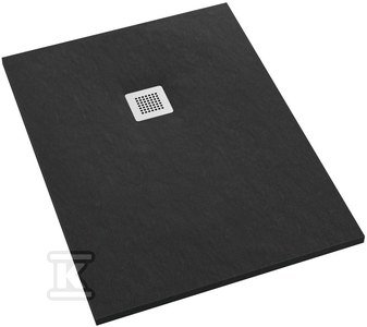 Brodzik kompozytowy &quot;Kalait&quot; Stabilsound Plus Black Stone 80x120x3,5 cm prostokątny z maskownicą M2