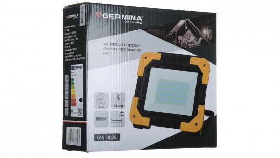 Lampa warsztatowa LED LYNKS 50W 5000lm 6500K IP65 zasilanie sieciowe GW-0028