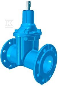 Zasuwa klinowa kołnierzowa E1, DN150, PN16, długa, do wody, miękkouszczelniona, bez kółka, GJS-żeliwo sferoidalne (seria 4700E1) 5001936