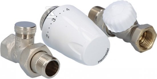Zestaw termostatyczny z głowicą DX, zaworem termostatycznym prostym CALYPSO exact, zaworem prostym powrotnym Raditec DN15 DXCALRADP12