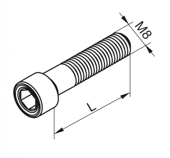 Śruba stal kwasoodporna M8x35mm SAM8x35E do BUF40 PUF 898535 /100szt./