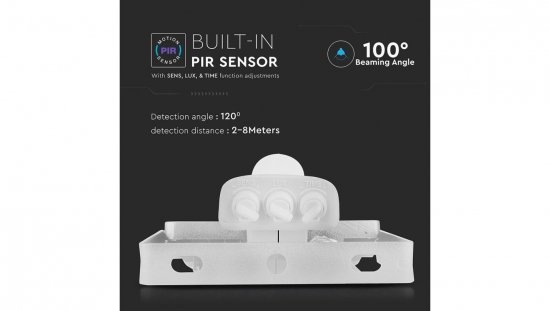 Projektor LED 30W 2400lm 6400K Dioda SAMSUNG z czujnikiem ruchu PIR Biały IP65 459